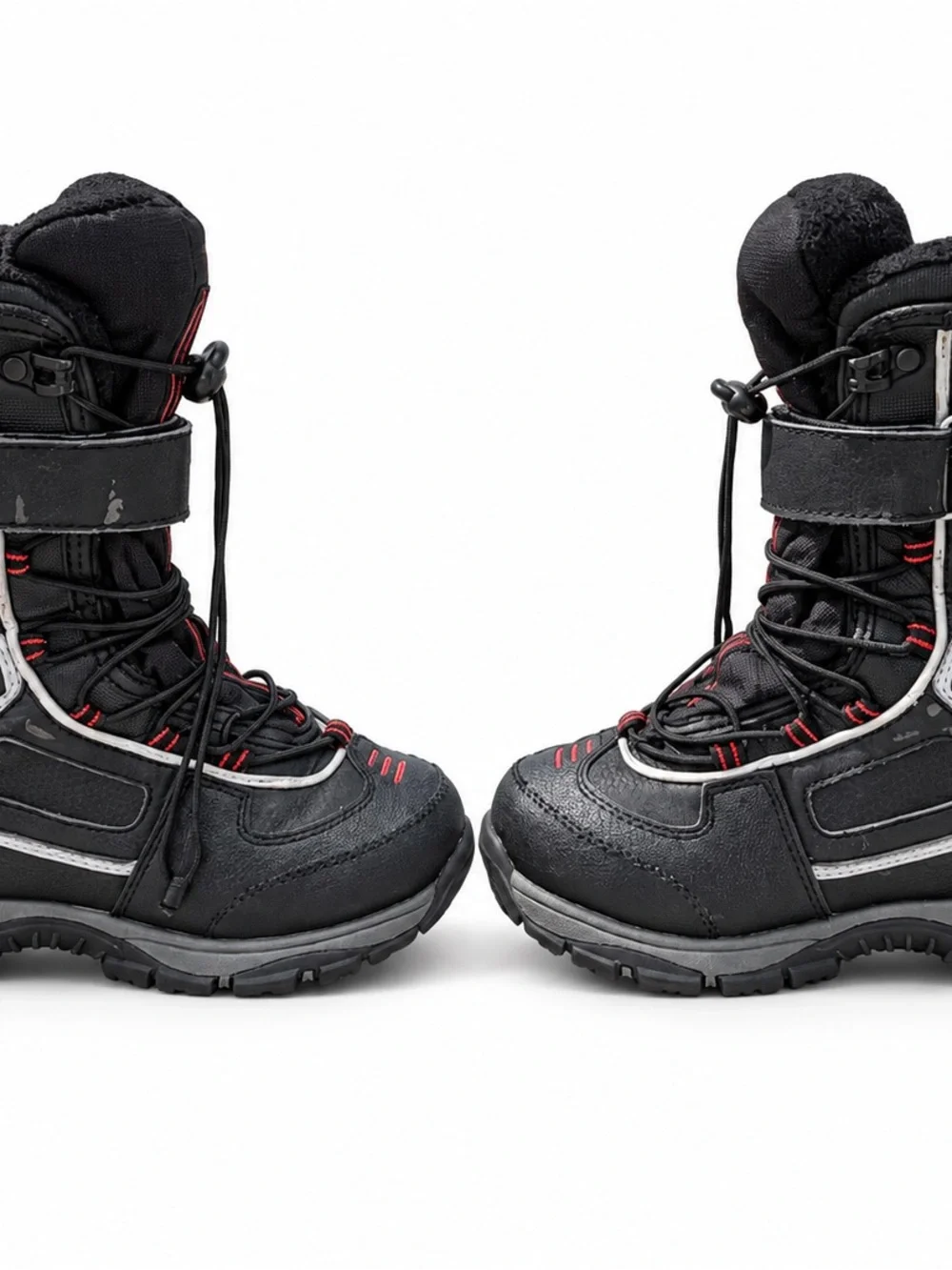 Quest Boys Menace Winter Snow Boots Black Red Youth Size 3